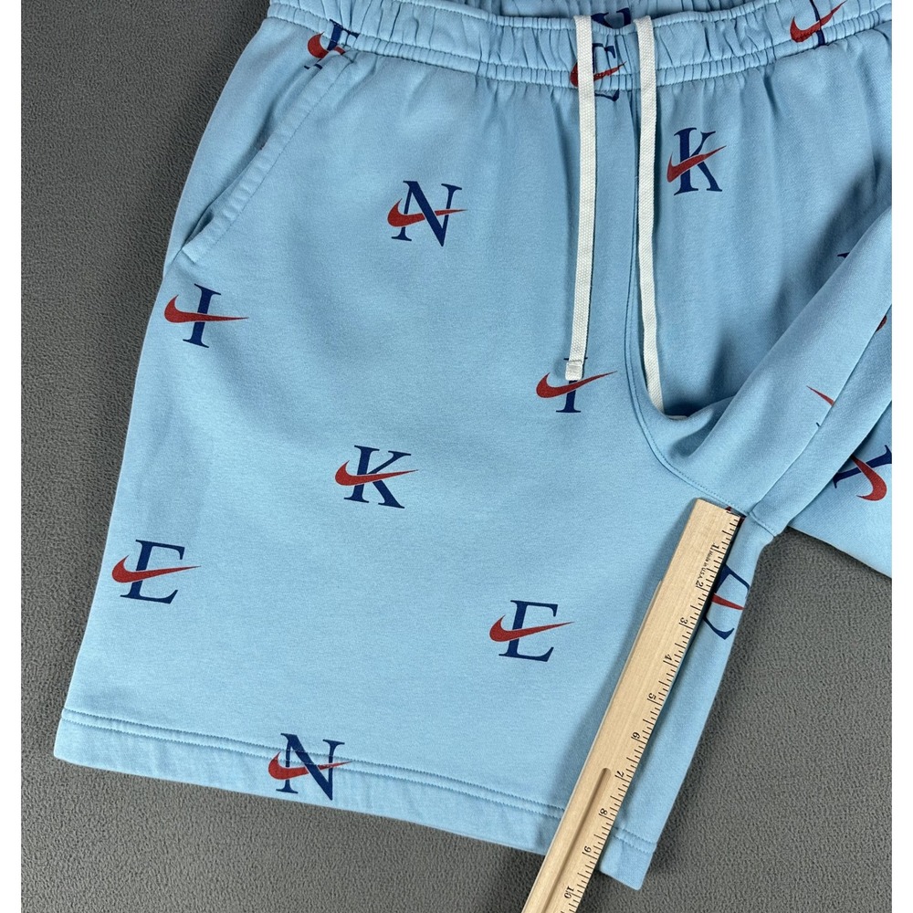 Nike Sweat Shorts XXL Blue Sportswear Club Fleece All Over Print Lounge - Picture 5 of 8